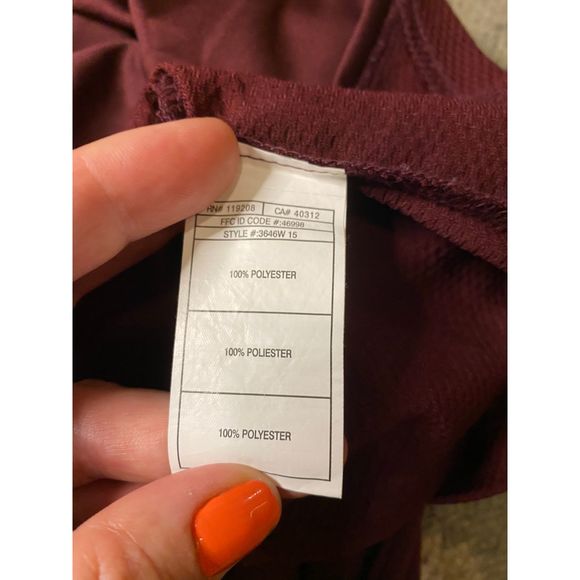 Adidas Long sleeve v neck athletic top burgundy S - Picture 12 of 12